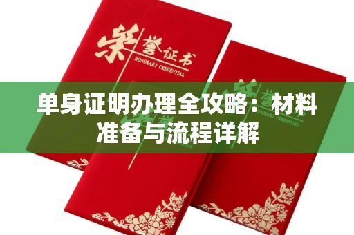 南昌单身证明办理全攻略:材料准备与流程详解