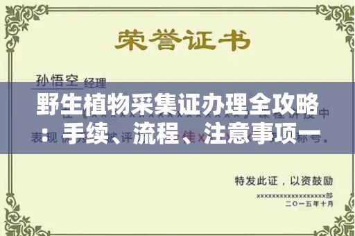 南昌野生植物采集证办理全攻略：手续、流程、注意事项一网打尽